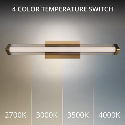 dweLED Boulevard 1Lt 24" Bath Vanity/Wall/3500K, Brass/White