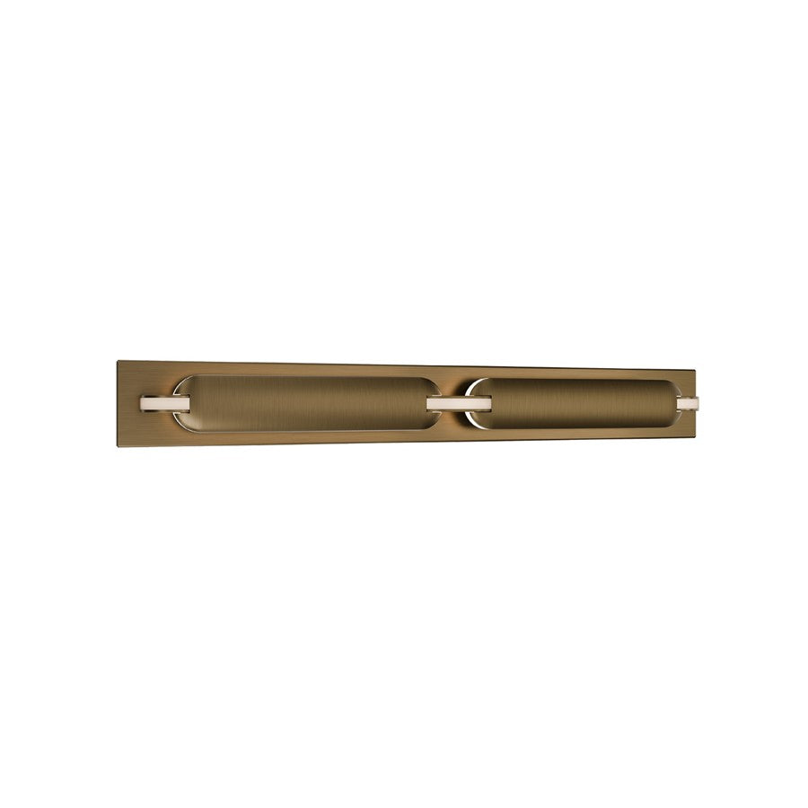 dweLED Spectacle 1Lt 24" Bath Vanity/Wall/2700K, Brass/White - WS-71524-27-AB