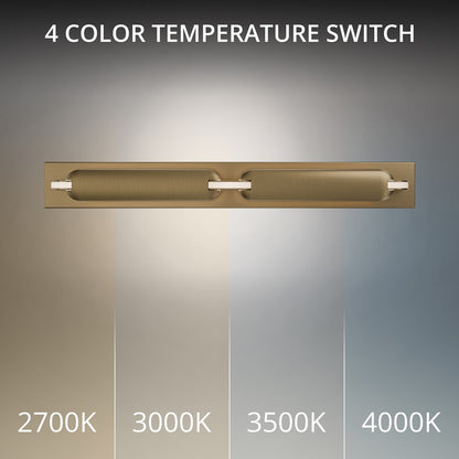 dweLED Spectacle 1Lt 24" Bath Vanity/Wall/3500K, Brass/White