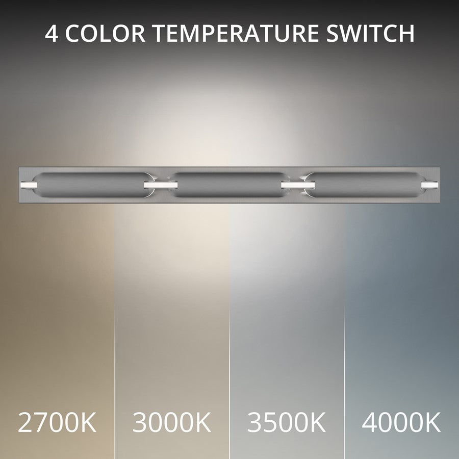 dweLED Spectacle 1Lt 34" Bath Vanity/Wall/2700K, Nickel/White