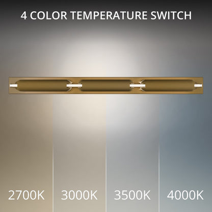 dweLED Spectacle 1Lt 34" Bath Vanity/Wall/3500K, Brass/White