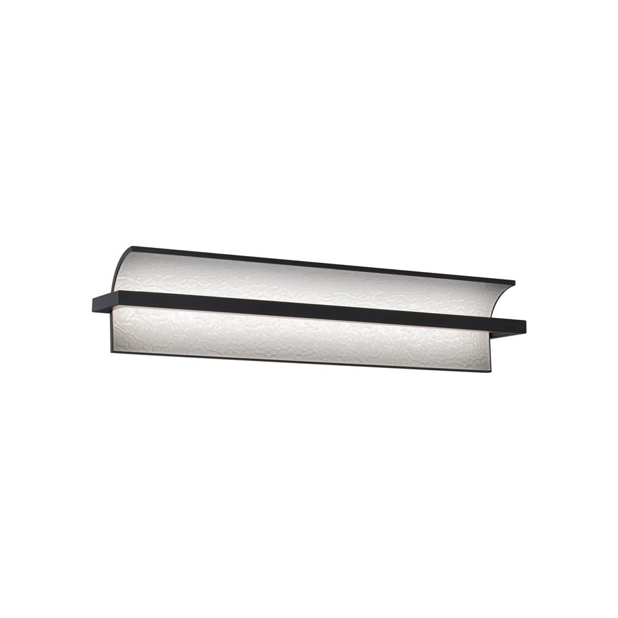 dweLED Shard 1 Light 24" Bath Vanity & Wall Light/3500K, Black/ - WS-79524-35-BK