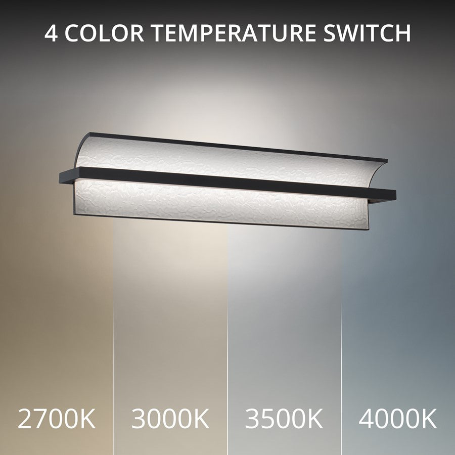 dweLED Shard 1 Light 24" Bath Vanity & Wall Light/4000K, Black