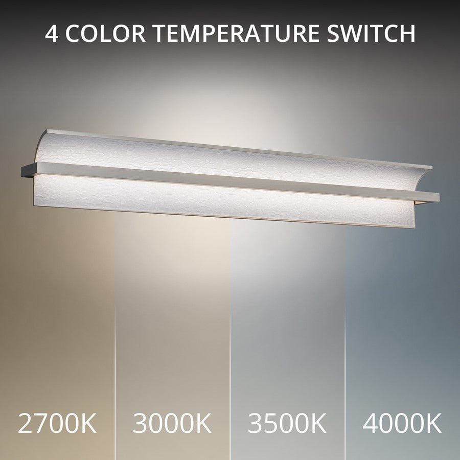 dweLED Shard 1Lt 34" Bath Vanity & Wall Light/3000K, Nickel