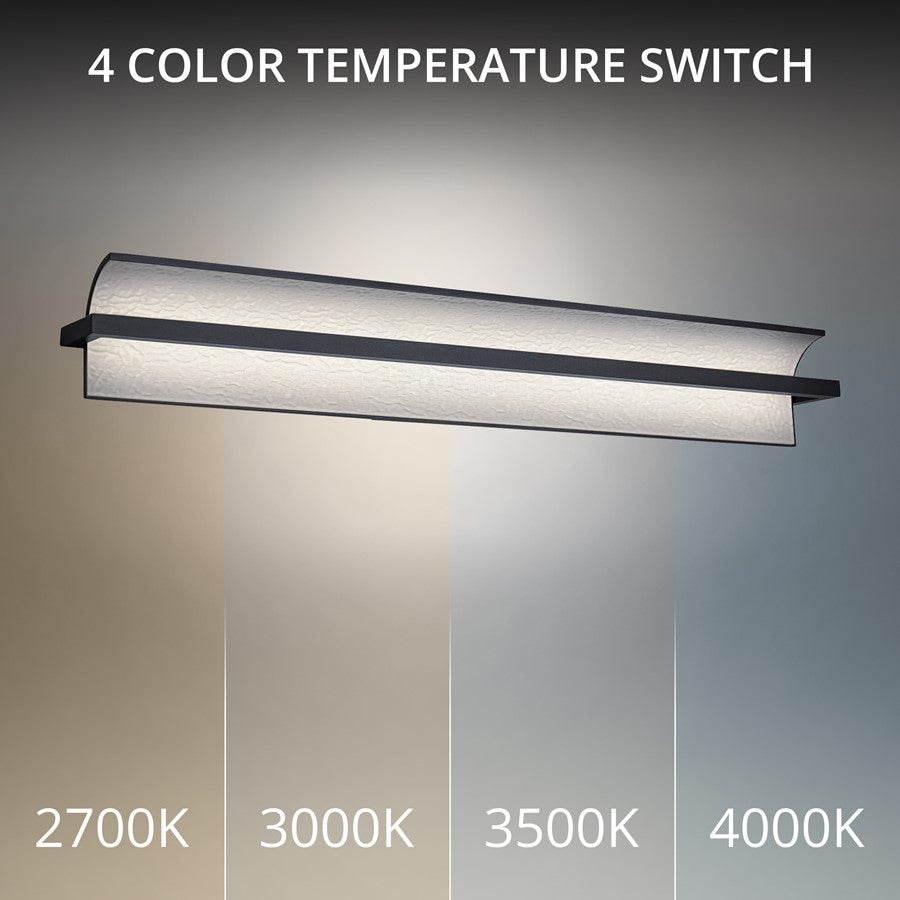 dweLED Shard 1 Light 34" Bath Vanity & Wall Light/3500K, Black