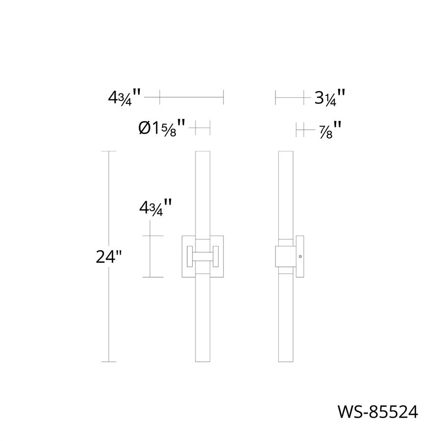 dweLED Ripple 1Lt 24" Bath Vanity & Wall Light/3000K, Brass