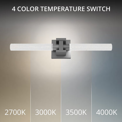 dweLED Ripple 1Lt 24" Bath Vanity & Wall Light/3500K, Nickel