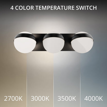 dweLED Tripoli 3Lt 20" Bath Vanity/Wall Light/3000K, Black/Opal