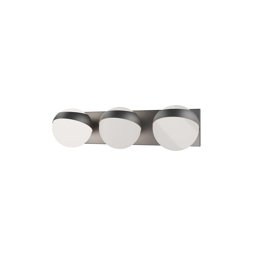 dweLED Tripoli 3Lt 20" Bath Vanity/Wall/3500K, Nickel/Opal - WS-87520-35-BN