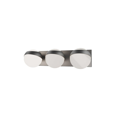 dweLED Tripoli 3Lt 20" Bath Vanity/Wall/3500K, Nickel/Opal - WS-87520-35-BN