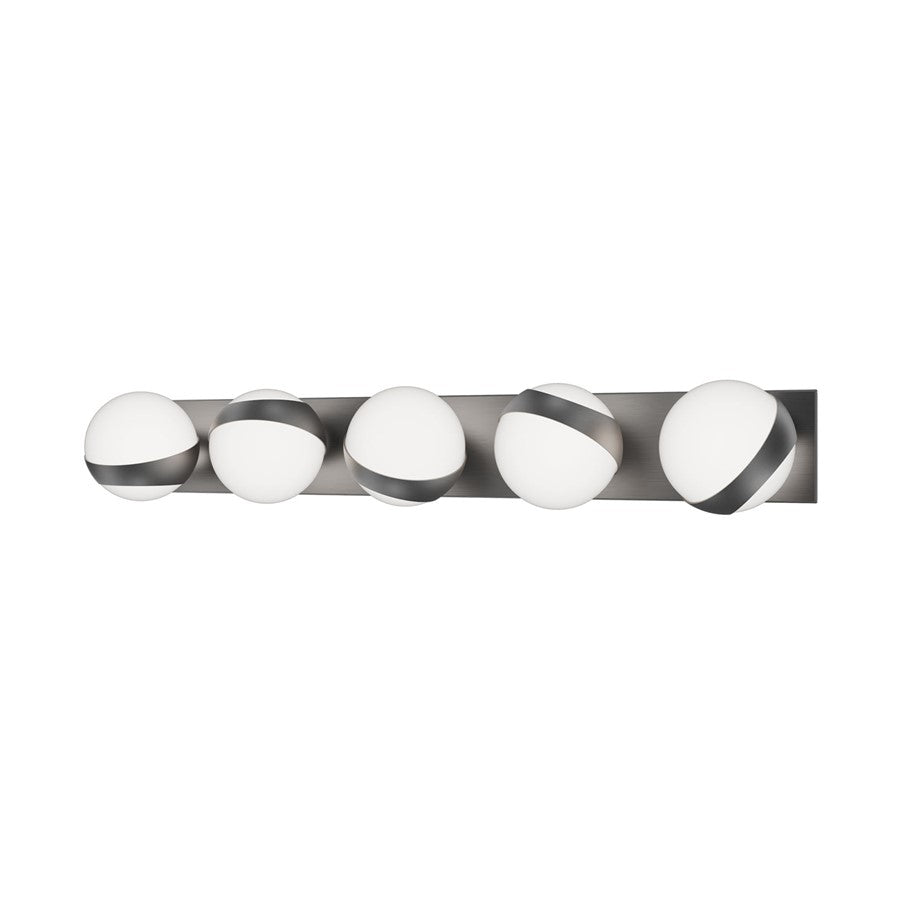 dweLED Tripoli 5Lt 33" Bath Vanity/Wall/2700K, Nickel/Opal - WS-87533-27-BN