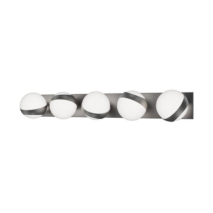 dweLED Tripoli 5Lt 33" Bath Vanity/Wall/2700K, Nickel/Opal - WS-87533-27-BN