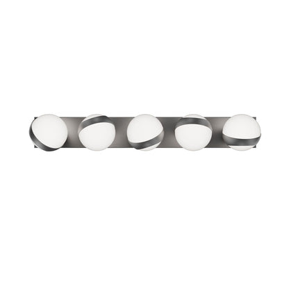 dweLED Tripoli 5Lt 33" Bath Vanity/Wall/2700K, Nickel/Opal