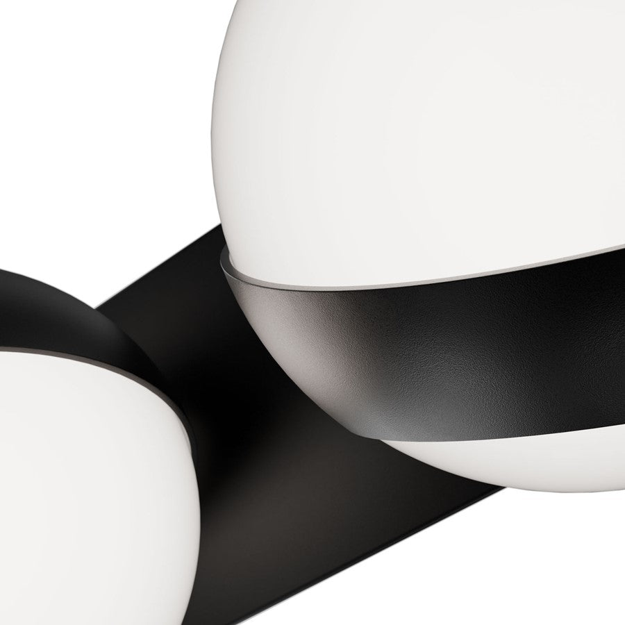 dweLED Tripoli 5Lt 33" Bath Vanity/Wall Light/3000K, Black/Opal