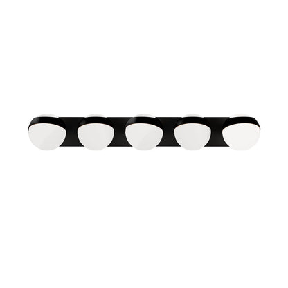 dweLED Tripoli 5Lt 33" Bath Vanity/Wall Light/3500K, Black/Opal