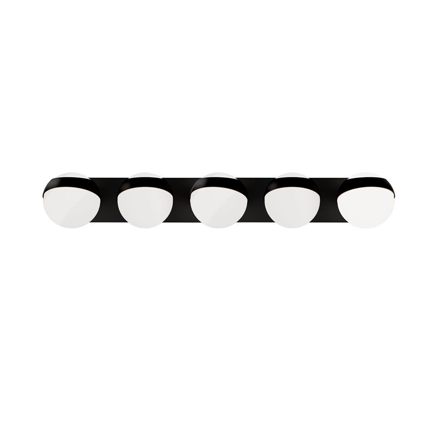 dweLED Tripoli 5Lt 33" Bath Vanity/Wall Light/4000K, Black/Opal