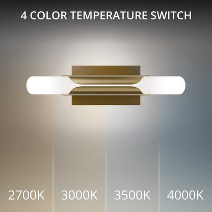 dweLED Wrappe 1Lt 18" Wall Sconce/2700K, Brass/Clear/Etched