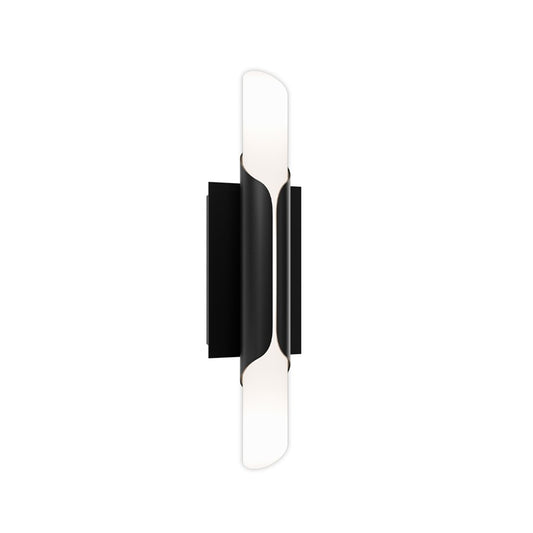 dweLED Wrappe 1 Light 18" Wall Sconce/2700K, Black/Clear/Etched - WS-95518-27-BK