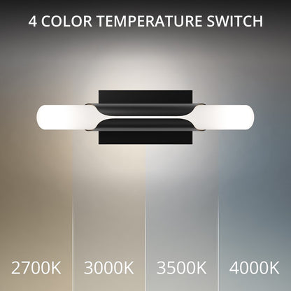 dweLED Wrappe 1 Light 18" Wall Sconce/3000K, Black/Clear/Etched