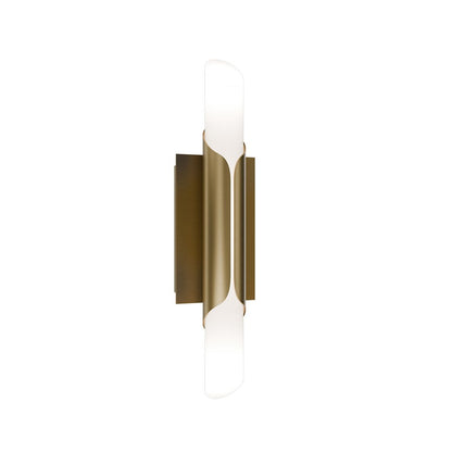 dweLED Wrappe 1Lt 18" Wall Sconce/3500K, Brass/Clear/Etched - WS-95518-35-AB