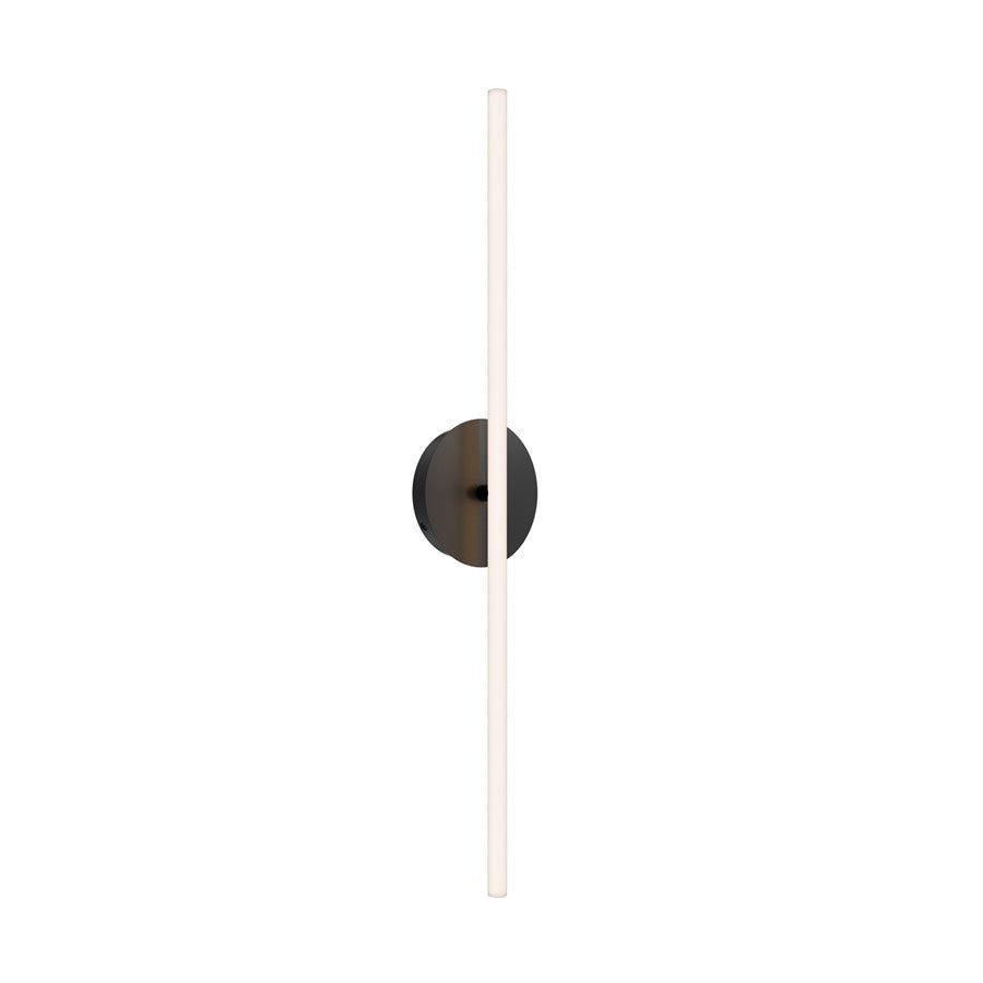 dweLED Lanky 1Lt 28" Bath Vanity/Wall/4000K, Black/Clear/Etch - WS-99527-40-BK