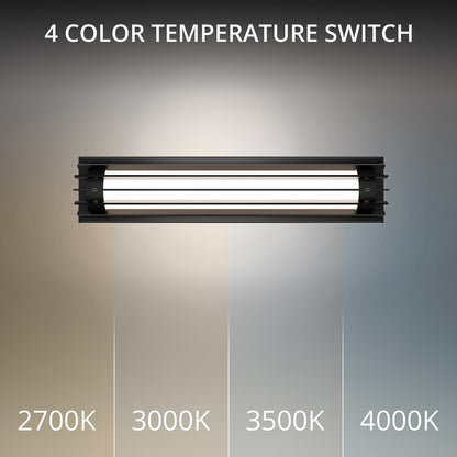 dweLED Moline 1Lt 24" Outdoor Wall Light/2700K, BK/WH Opaque