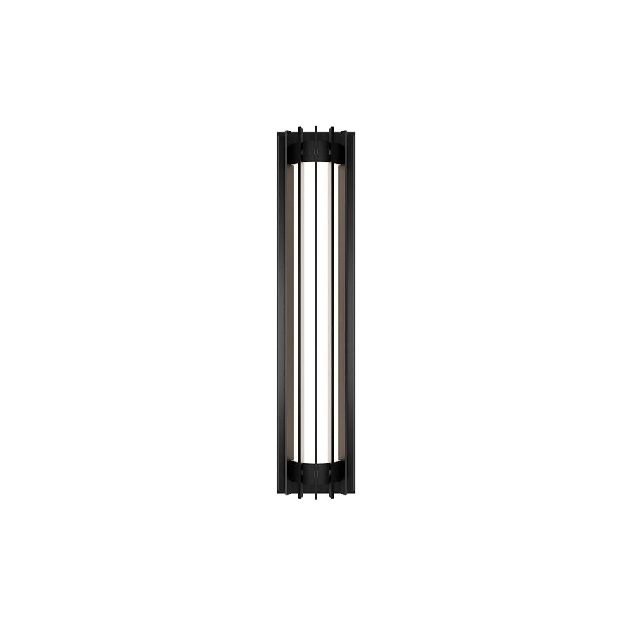 dweLED Moline 1Lt 24" Outdoor Wall Light/3000K, BK/WH Opaque - WS-W17524-30-BK