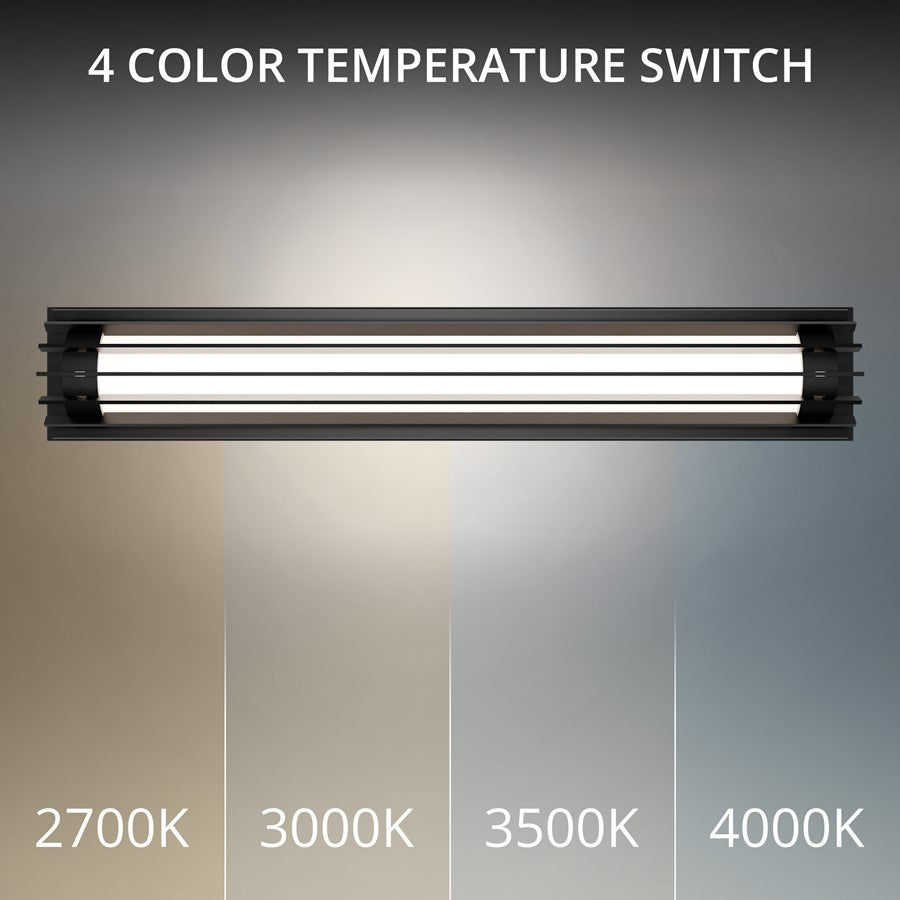 dweLED Moline 1Lt 32" Outdoor Wall Light/3000K, BK/WH Opaque