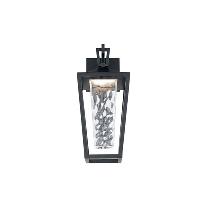 dweLED Manchester 1Lt 16" Outdoor Wall/2700K, Black/Clear - WS-W33516-27-BK