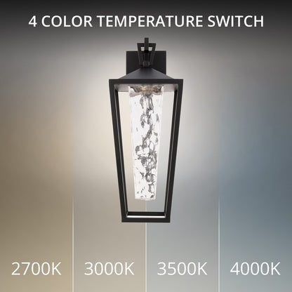 dweLED Manchester 1Lt 25" Outdoor Wall/3500K, Black/Clear