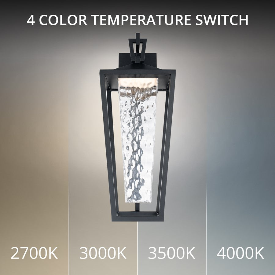 dweLED Manchester 1Lt 34" Outdoor Wall/3500K, Black/Clear