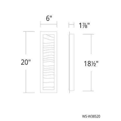 dweLED Wavelet 1 Light 20" Outdoor Wall Light/2700K, Black