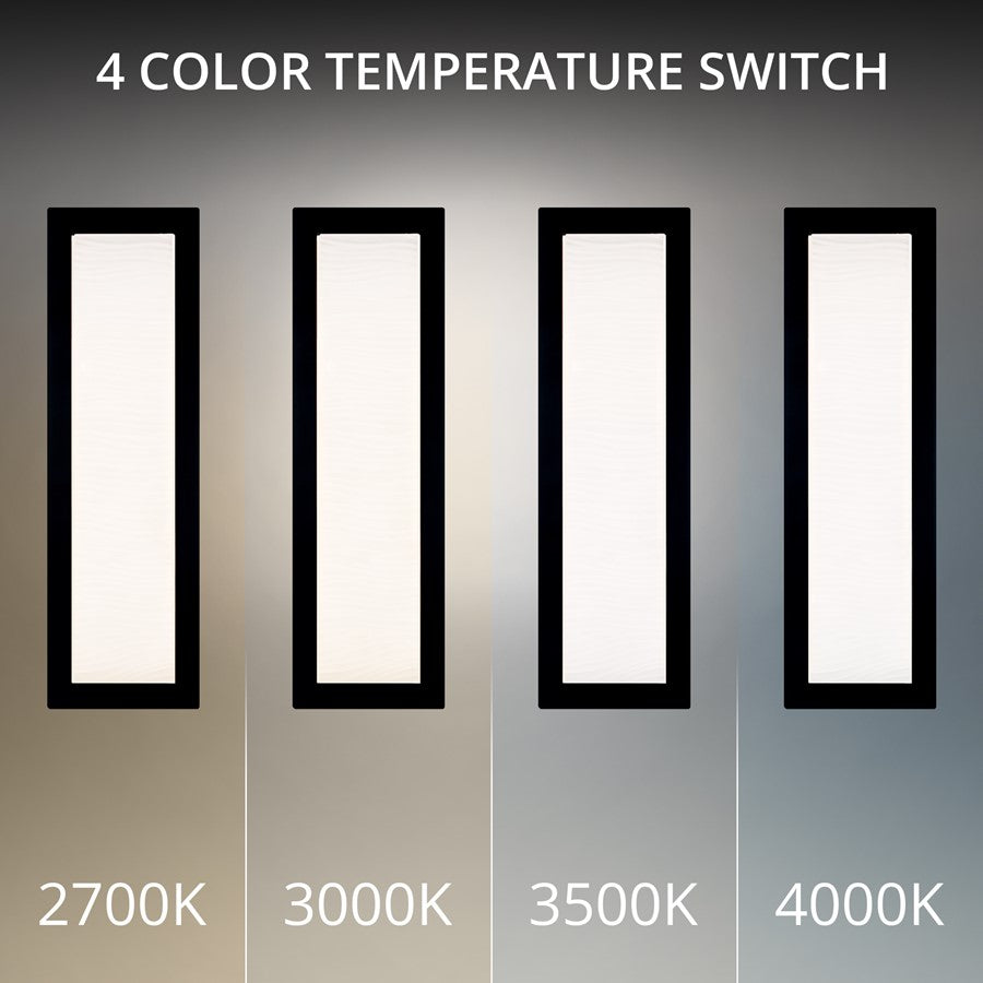 dweLED Wavelet 1 Light 20" Outdoor Wall Light/3500K, Black