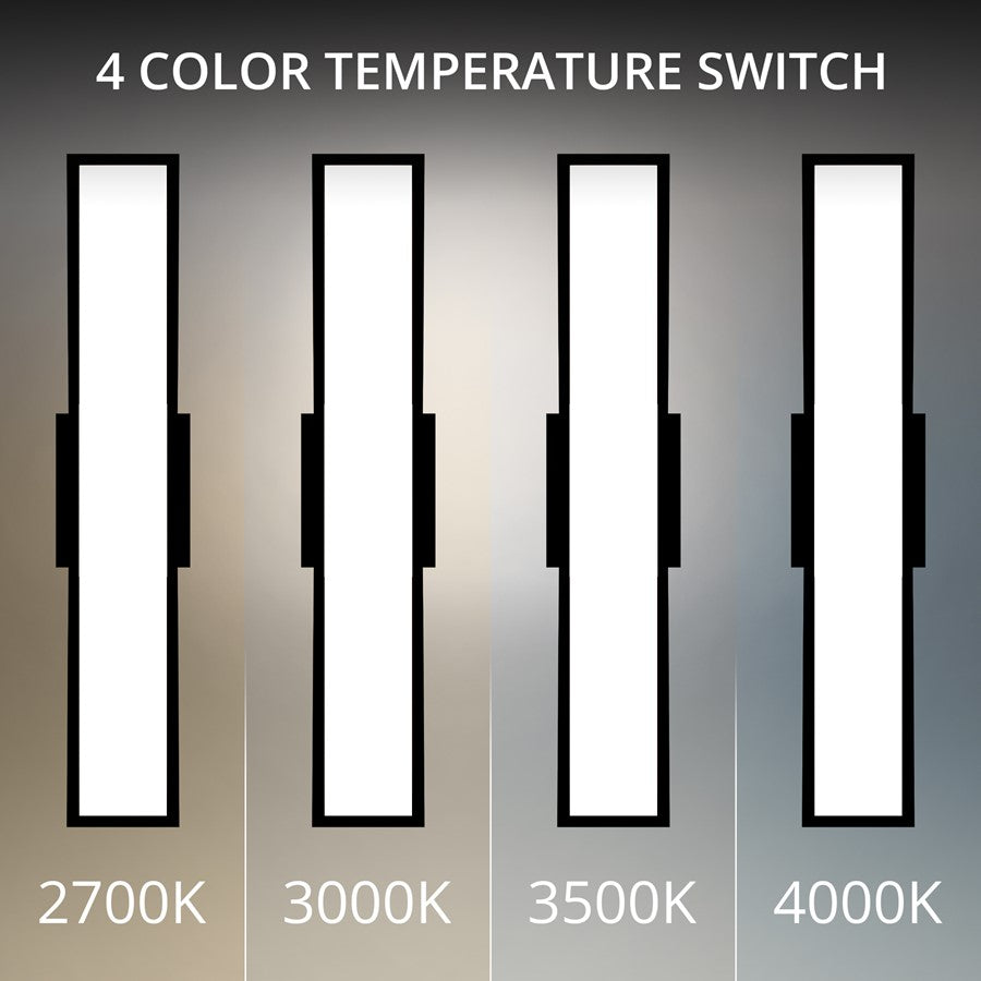 dweLED Jordan 1Lt 24" Outdoor Wall Light/3000K, BK/WH Opaque