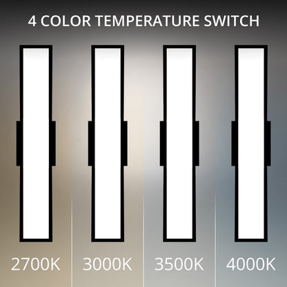 dweLED Jordan 1Lt 24" Outdoor Wall Light/4000K, BK/WH Opaque