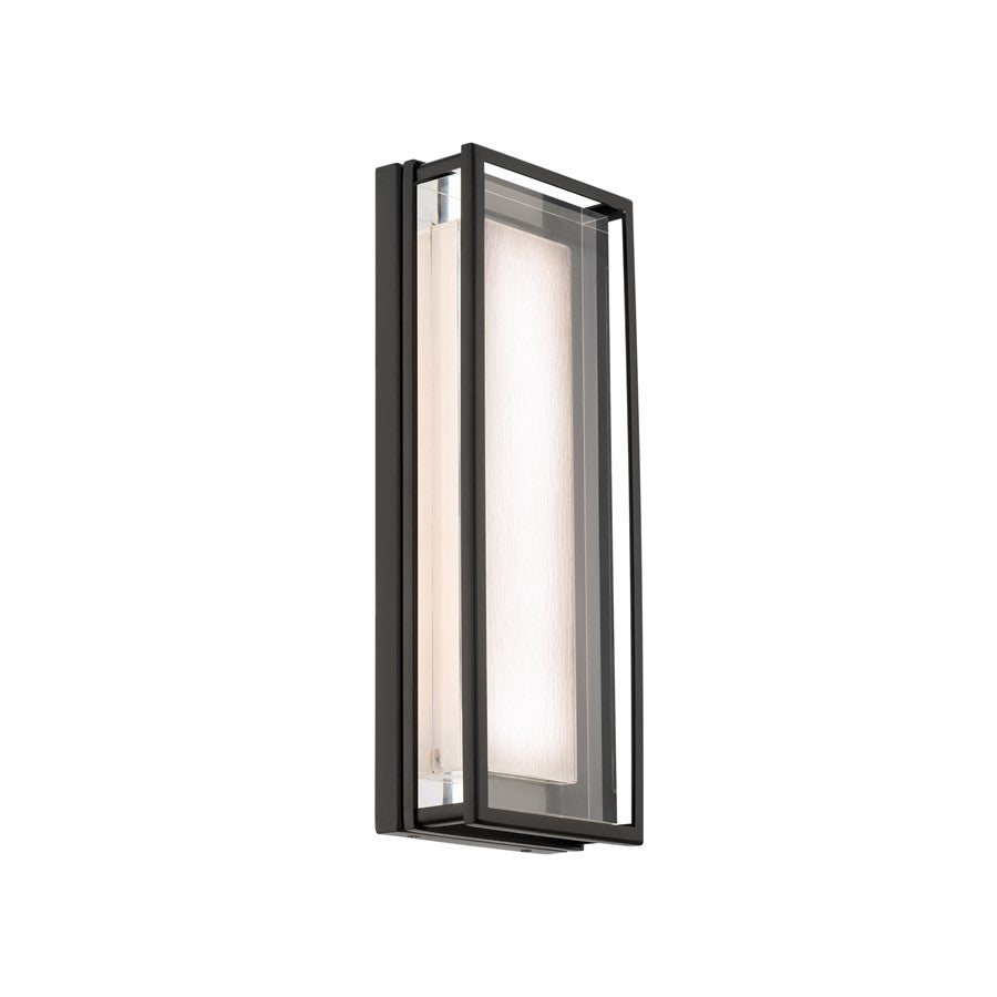dweLED Beech 1 Light 16" Outdoor Wall Light/4000K, Black/Clear - WS-W89516-40-BK