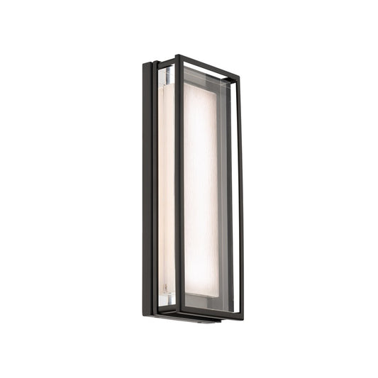dweLED Beech 1 Light 16" Outdoor Wall Light/4000K, Black/Clear - WS-W89516-40-BK