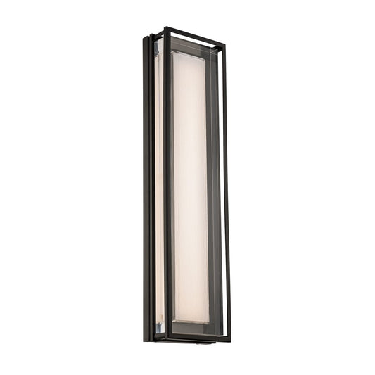 dweLED Beech 1 Light 24" Outdoor Wall Light/3500K, Black/Clear - WS-W89524-35-BK
