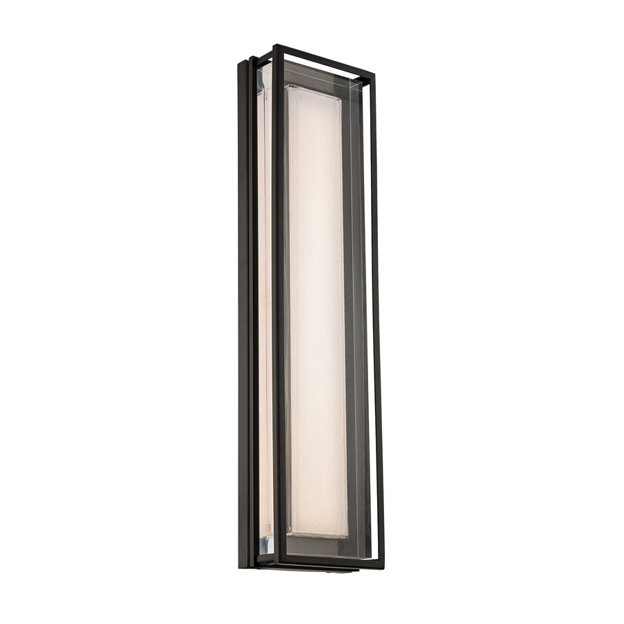 dweLED Beech 1 Light 24" Outdoor Wall Light/4000K, Black/Clear - WS-W89524-40-BK