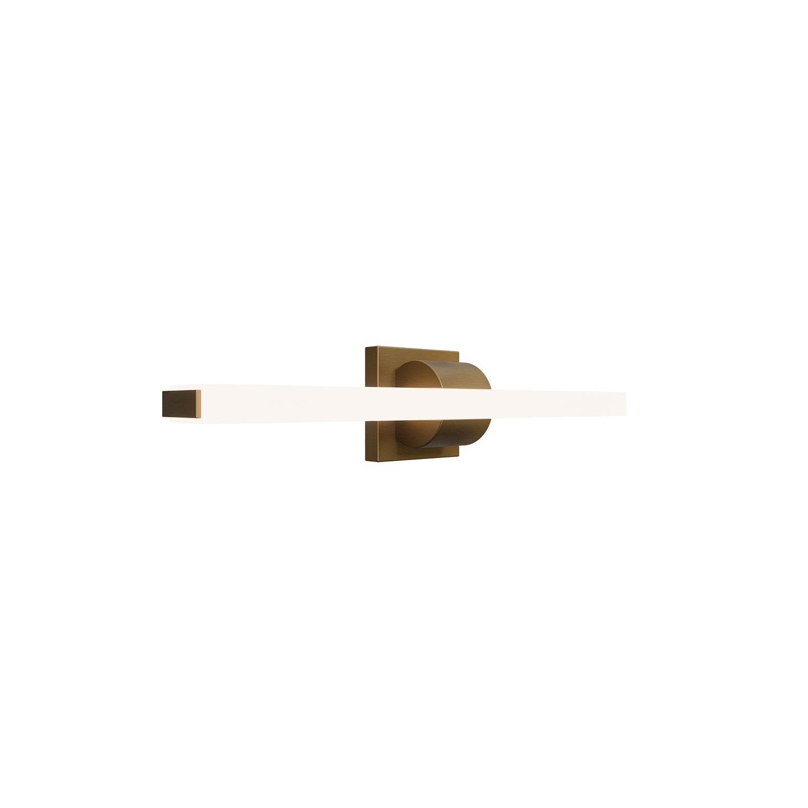 WAC Lighting Flatte 24in 1-Light Bath Vanity/Wall Light | Contemporary Aged Brass Aluminum and Frosted Acrylic | Bathroom & Hallway | Model WS103624-AB
