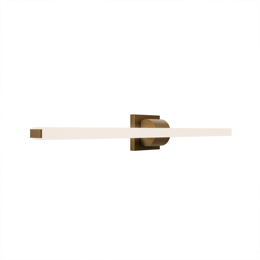 WAC dweLED Flatte 1Lt 34" Bath Vanity/Wall Light, Aged Brs/Frosted