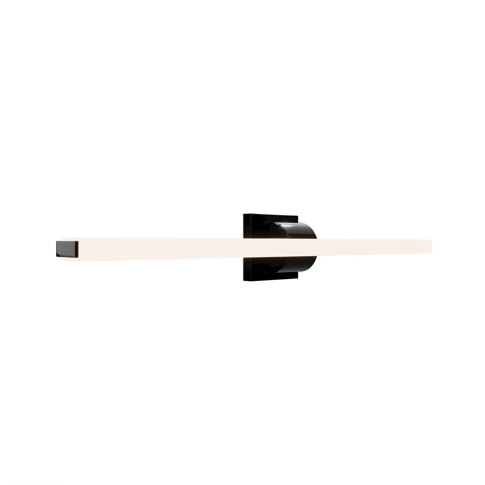 WAC Lighting Flatte 34in 1-Light Bath Vanity/Wall Light | Contemporary Black Chrome Aluminum and Frosted Acrylic | Bathroom & Hallway | Model WS103634-BC
