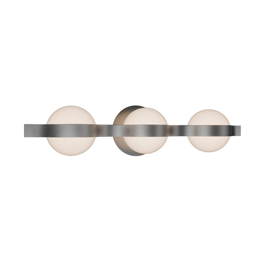 WAC Lighting Ellaria 25in 3-Light Bathroom Vanity Light | Brushed Nickel and Opal Glass | Bathroom Vanity | 25 x 6.75 in | Model WS104625-TWA-BN