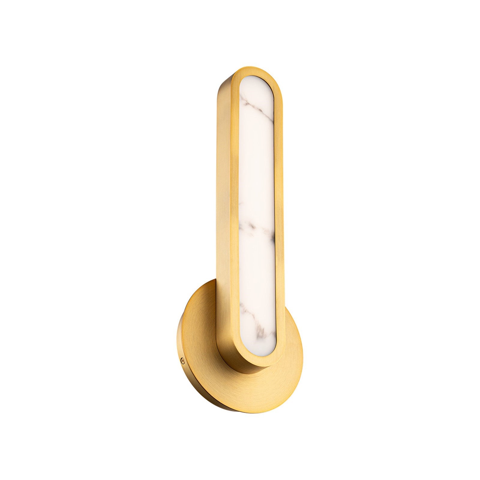 WAC Lighting Serena 15in 1-Light Wall Sconce | Modern Aged Brass Aluminum and Alabaster Acrylic | Bedroom & Hallway Accent Light | Model WS107615-TWA-AB