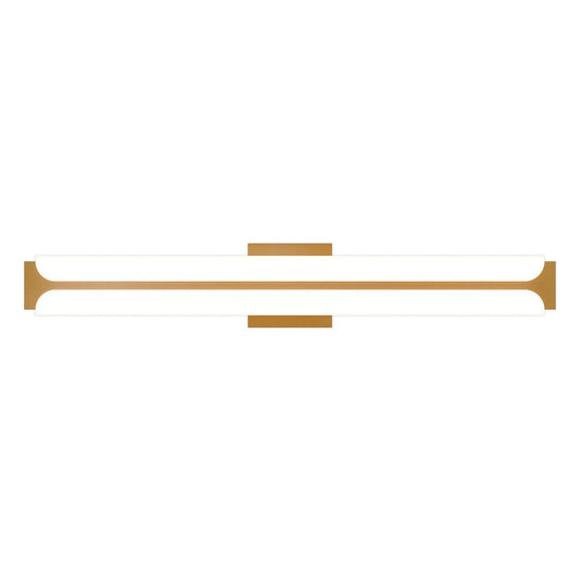 WAC Lighting Bifold 36in 2-Light Bathroom Vanity Light | Modern/Transitional Aged Brass Aluminum and Frosted Acrylic | Bathroom | Model WS108636-TWA-AB