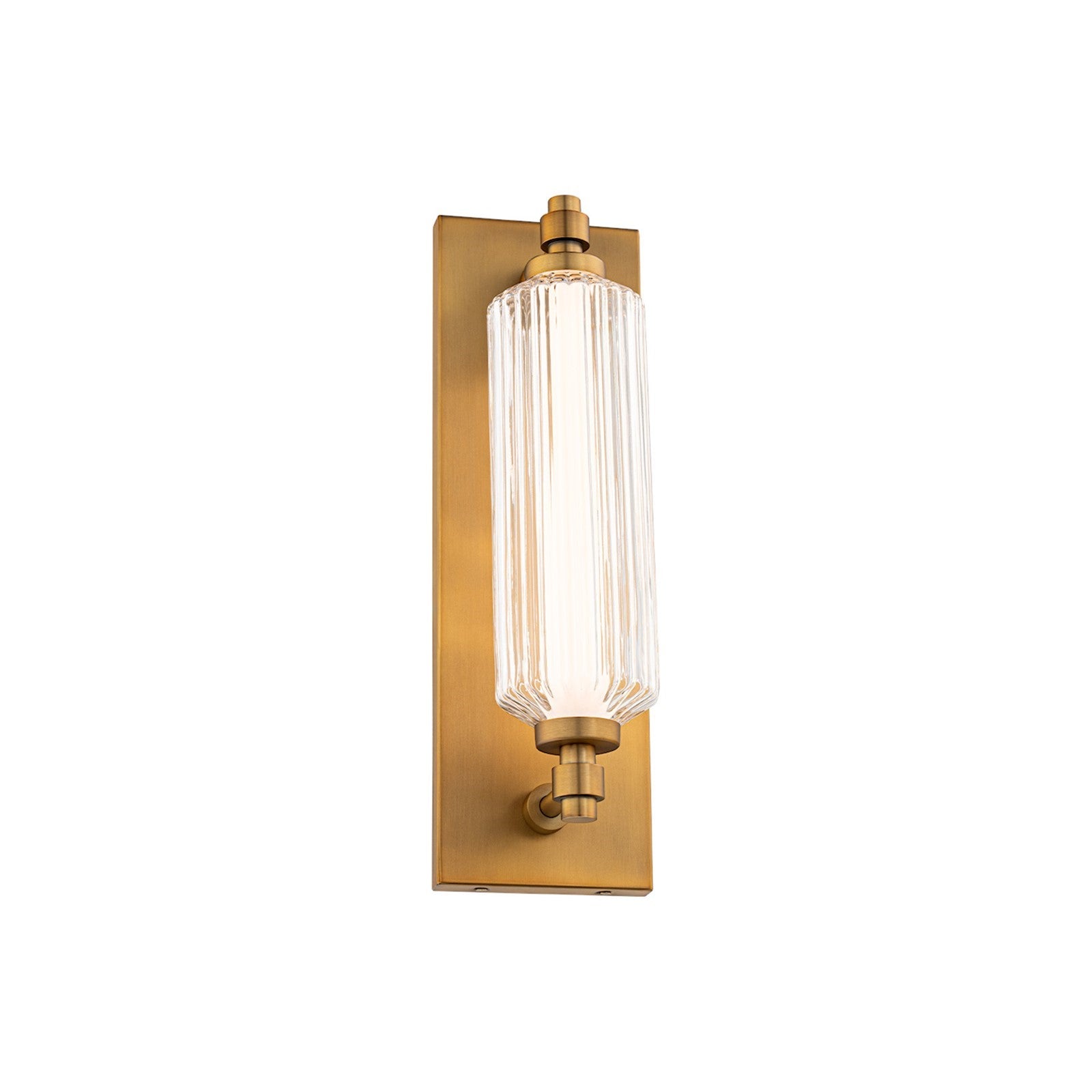 WAC dweLED Portos 1 Light 18" Wall Sconce, Aged Brass/Clear