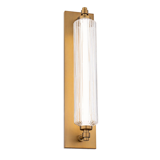 WAC dweLED Portos 1 Light 25" Wall Sconce, Aged Brass/Clear
