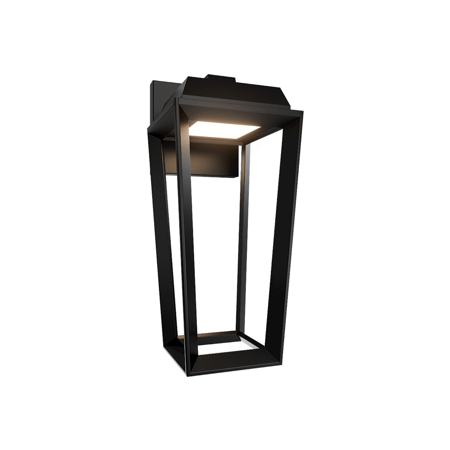 WAC Lighting Levee 1-Light 16in Outdoor Wall Sconce | Contemporary Black Stainless Steel and Frosted Glass | Covered Patio & Entryway | Model WSW115616-BK
