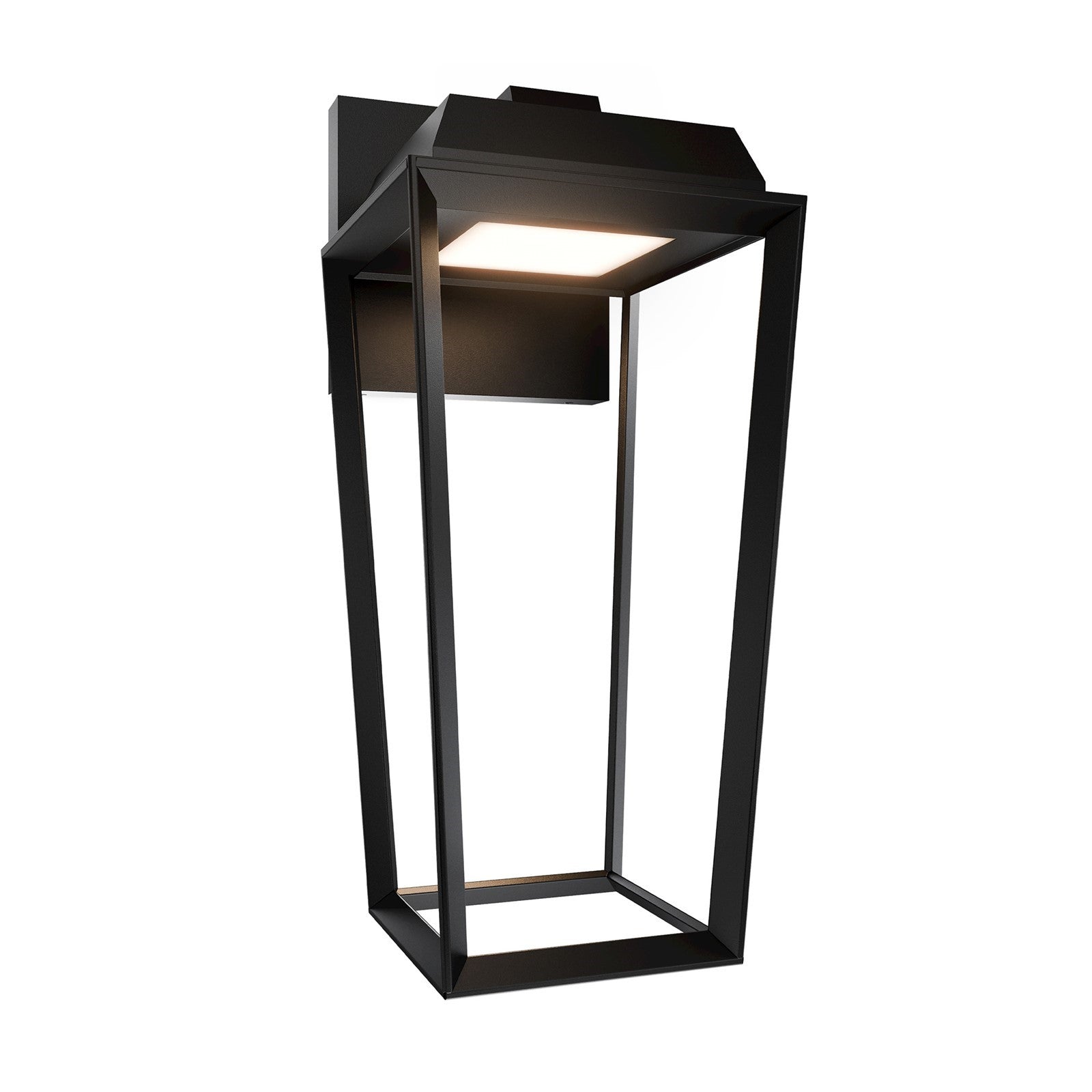 WAC Lighting Levee 25in 1-Light Outdoor Wall Sconce | Contemporary Black Stainless Steel and Glass Diffuser | Covered Patio & | Model WSW115625-BK