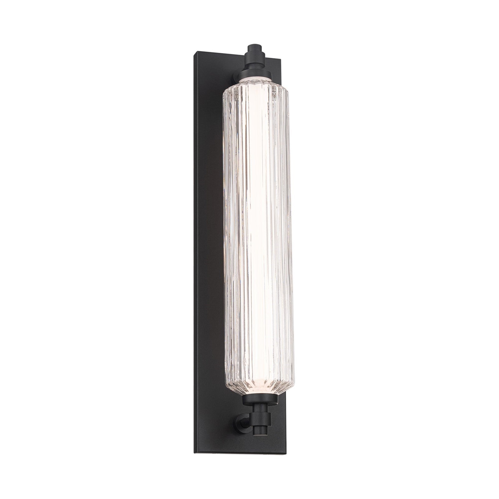 WAC dweLED Portos 1 Light 25" Outdoor Wall Light, Black/Clear
